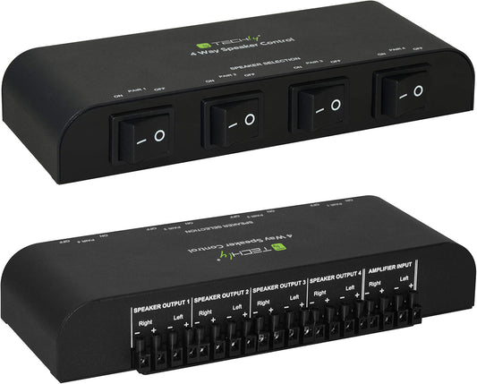 Commutatore audio per casse acustiche 4 vie con Terminali a vite