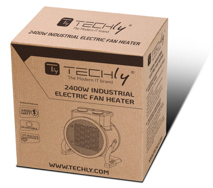 Riscaldatore Ceramico Industriale 2400W con Regolazione Angolo di Soffiaggio Verticale