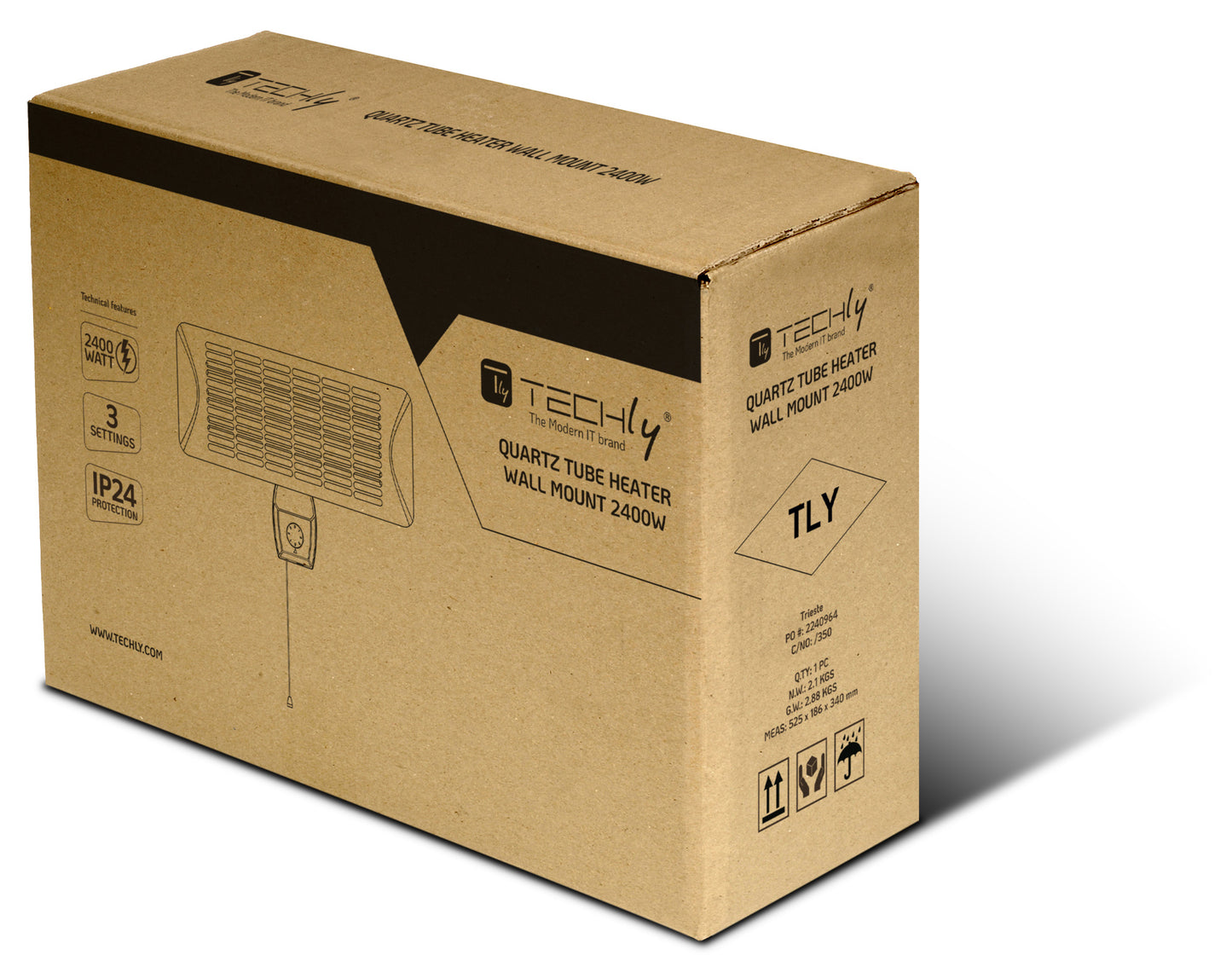 Stufetta da Parete al Quarzo per Interno Esterno IP24 2400W