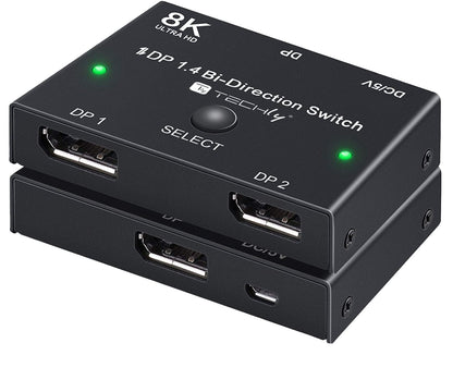 Switch Bidirezionale Convertitore Splitter DisplayPort 8K DP1.4 per Sorgenti Multiple e Display