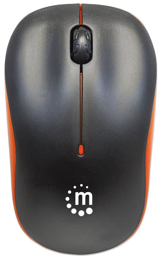 Mouse Ottico Wireless con Micro Ricevitore USB 1000 Dpi Nero/Arancione