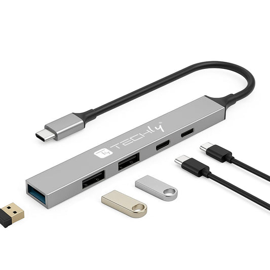 Hub USB 3.2 a 5 porte USB-A/USB-C&trade; Slim in Metallo