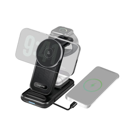 Stazione di Ricarica Wireless USB-C 4 in 1 compatibile con Apple MagSafe 20,5W Nero