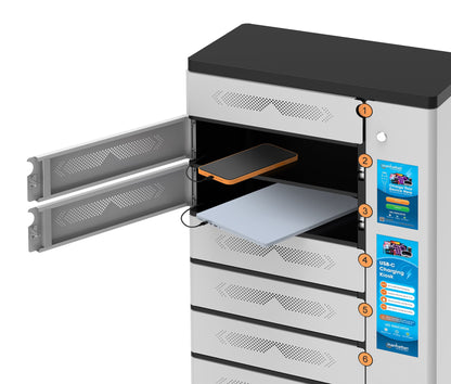 Armadio di Ricarica USB-C 16 Scomparti con Chiusura a PIN e Touchscreen 850W Grigio