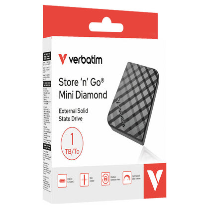 SSD Portatile Store'n'Go Mini Diamond USB-C 3.2 GEN 2, 1 TB, Nero