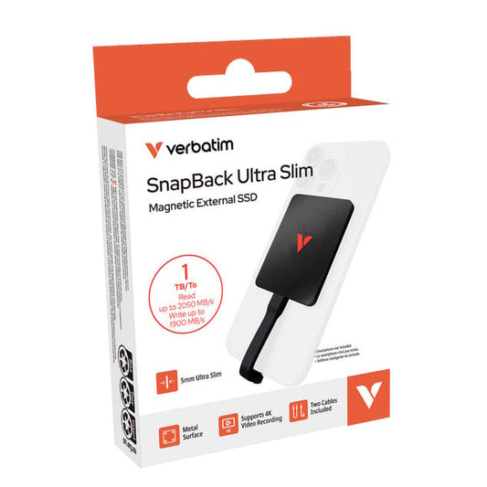 SSD Portatile SnapBack Ultra Slim USB-C 3.2 GEN 2x2 1 TB Nero