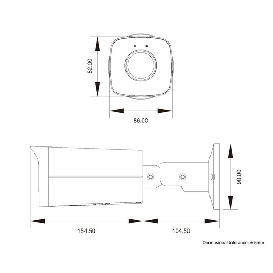 Telecamera IP Motorizzata Bullet PoE IR H.265 da 5MP IP67 Rilevamento Basato su AI, DGM5545AGCAT
