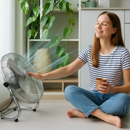 Ventilatore Industriale da Pavimento Diametro 45 cm 3 Livelli di Potenza