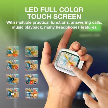 Cuffie Auricolari BT con Custodia Smart Touch Screen LCD Cancellazione Attiva del Rumore ANC