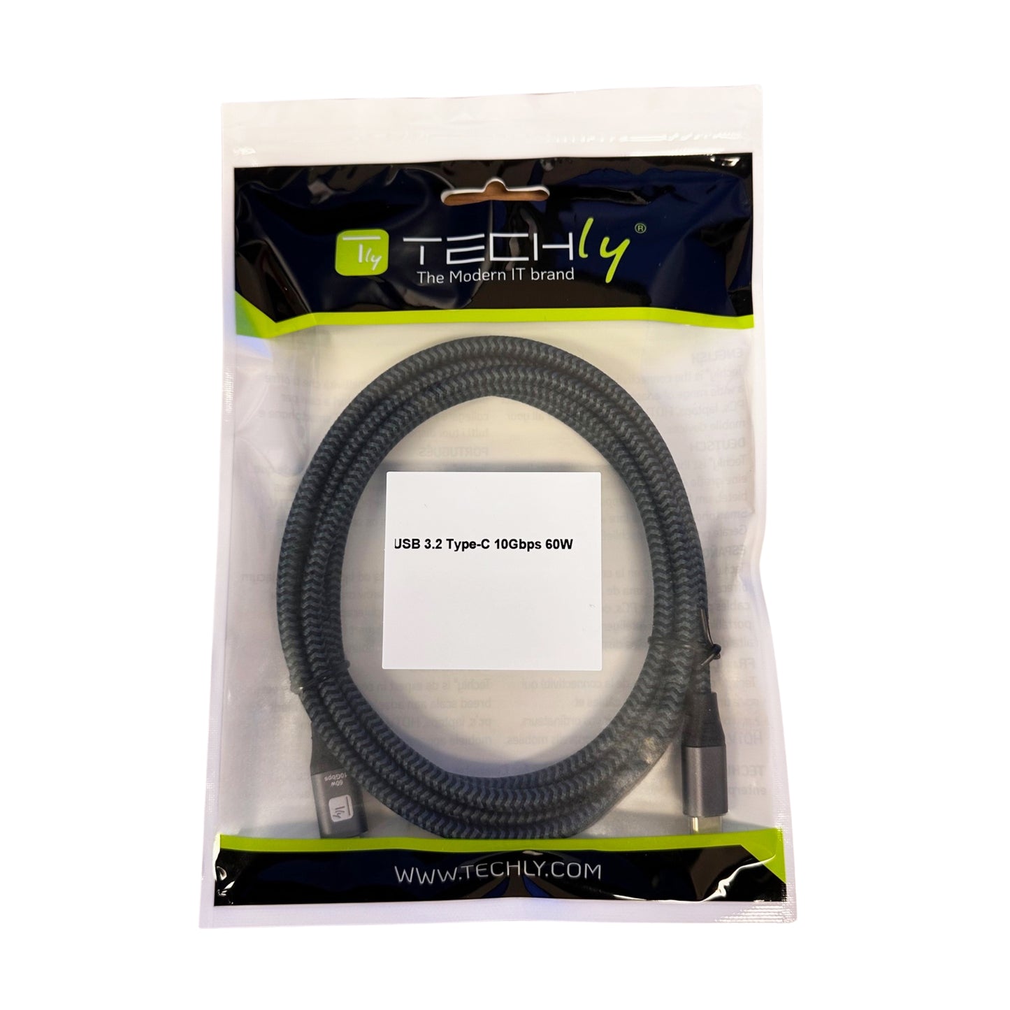 Cavo USB-C Maschio 3.2 / USB-C Maschio 3A 60W 1m Alluminio