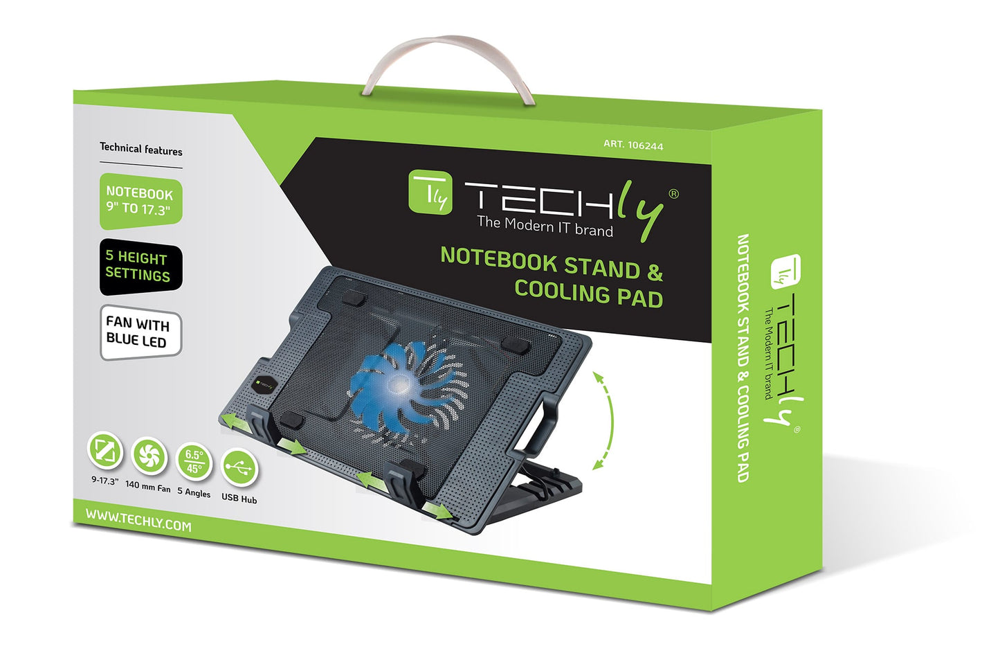 Supporto per notebook fino a 17.3'' con sistema di raffreddamento