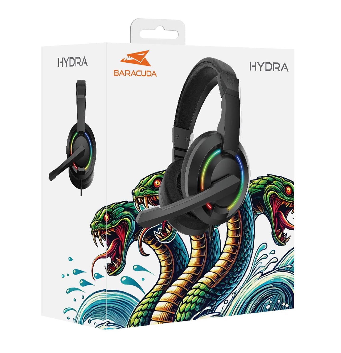 Cuffie Gaming con Microfono e Illuminazione RGB, BGH-021 HYDRA Nero