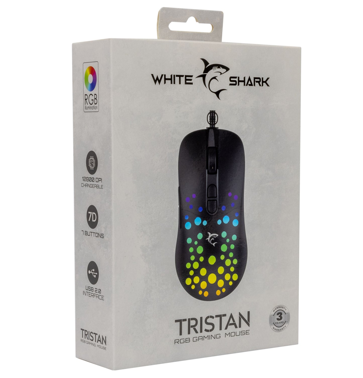 Mouse Ottico USB Gaming 12800 Dpi Retroilluminazione LED RGB 7D Nero, TRISTAN-2