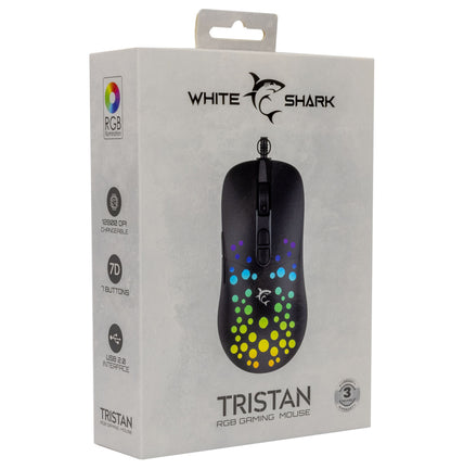 Mouse Ottico USB Gaming 12800 Dpi Retroilluminazione LED RGB 7D Nero, TRISTAN-2