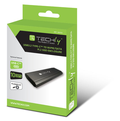 Box Esterno USB-C USB3.2 Gen2 NVMe/SATA M.2 SSD