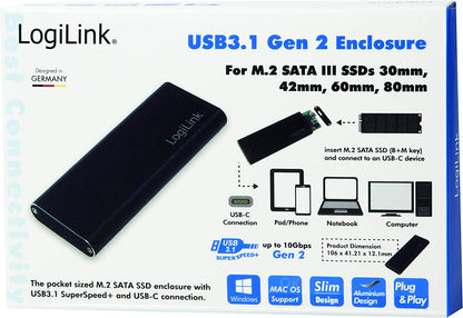 Box Esterno USB3.1 Gen 2 per SSD SATA M.2
