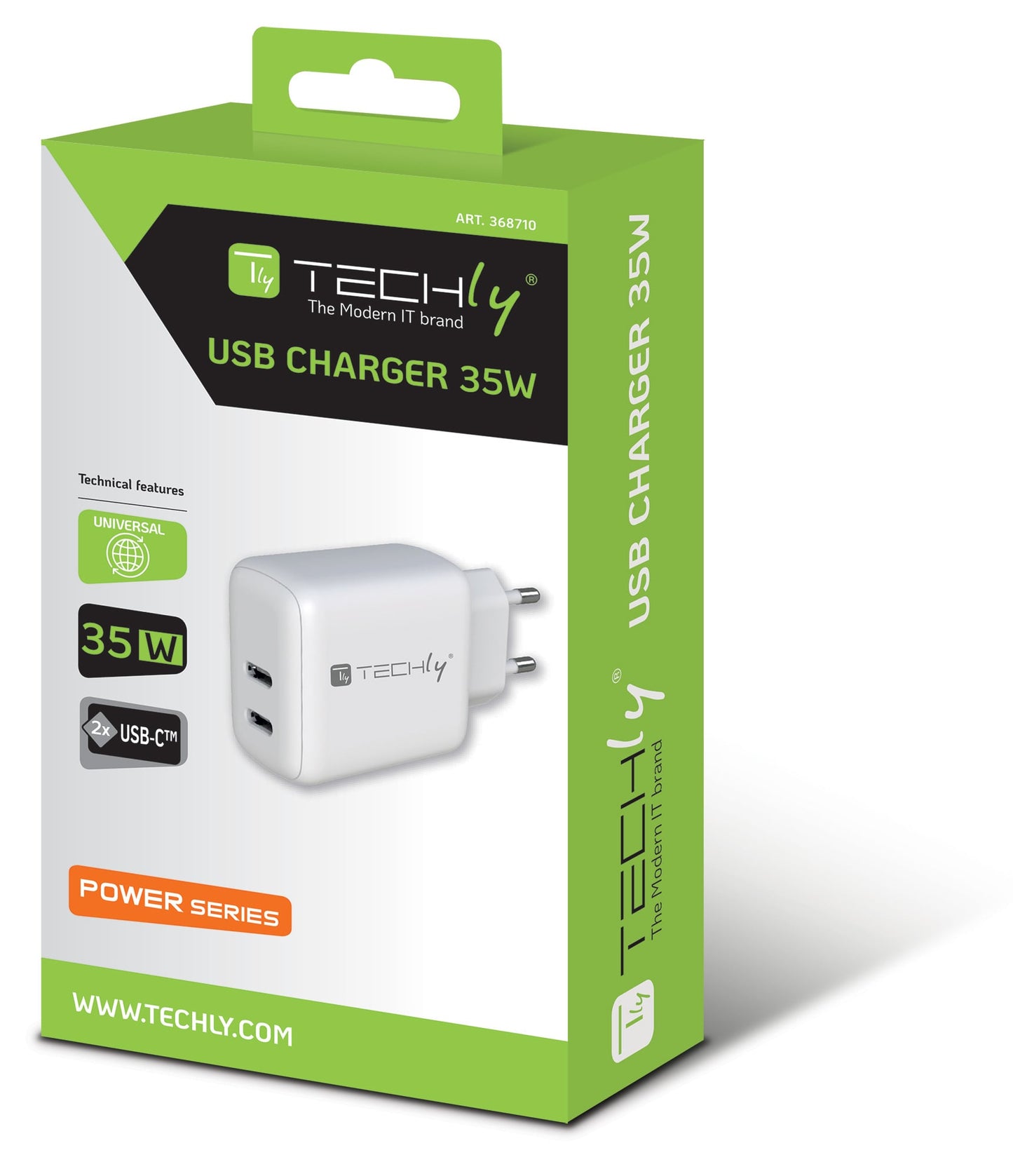 Caricatore Alimentatore 2 porte USB-C da Muro 35W