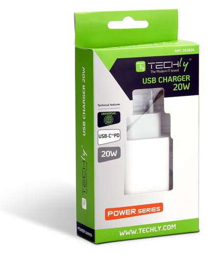 Caricatore Alimentatore USB-C da Muro 20W PD per Smartphone o Tablet