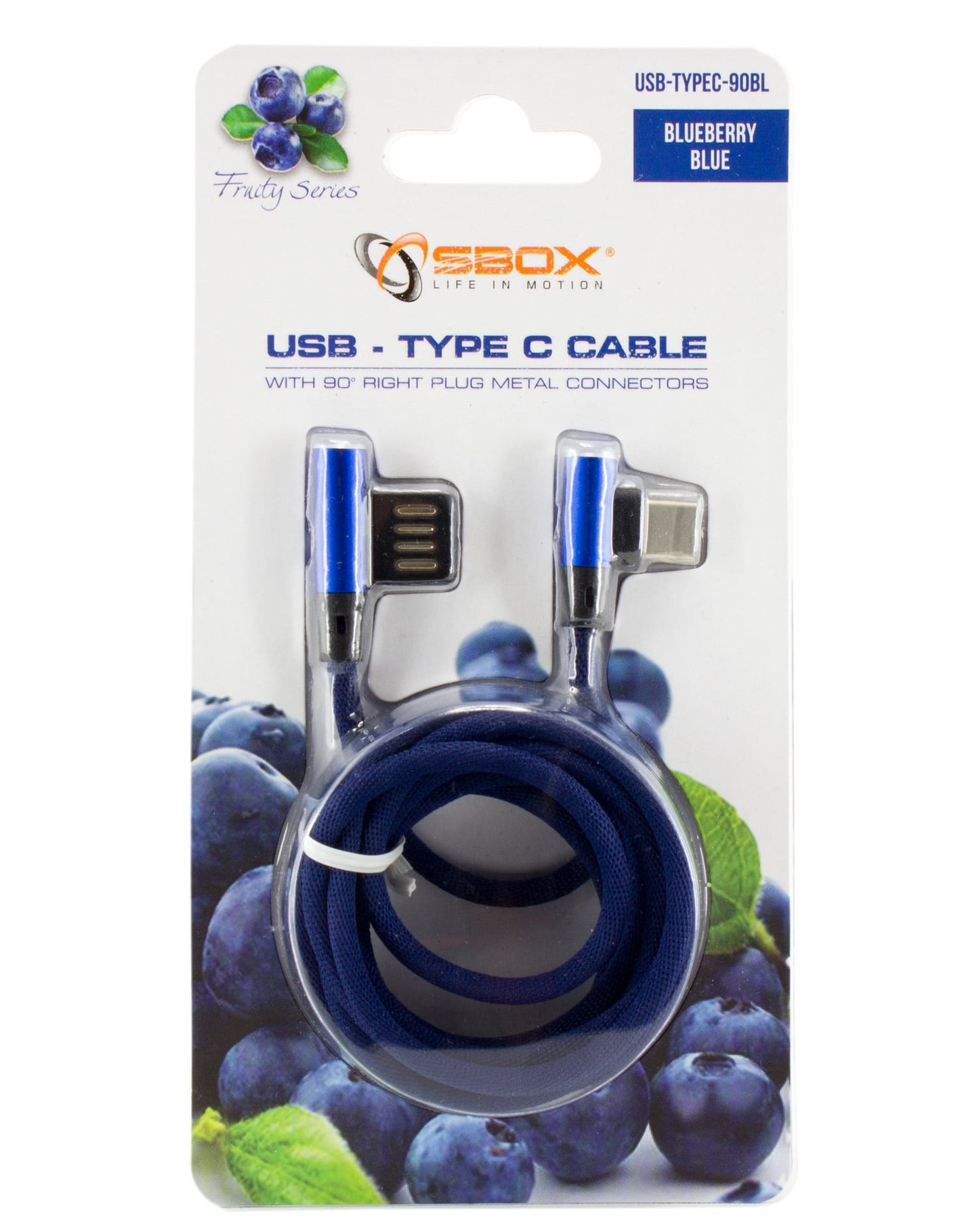 Cavo USB Angolato 90° USB A/USB-C 1.5m Blu