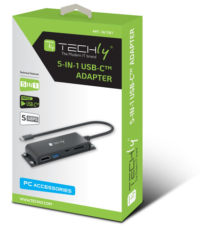 Docking Station 5 in 1 USB-C Hub HDMI con Lettore Micro SD/SD