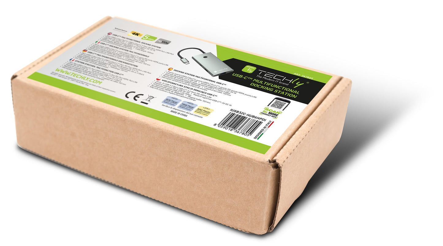 Docking Station Multifunzione Hub USB-C 6 in 1 con interruttore