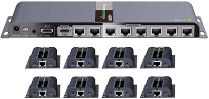 Extender Splitter HDMI 1x8 con IR su Cavo Cat. 6 fino a 40m