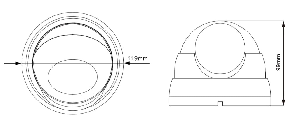 Telecamera CCTV Dome IR Quadbrid 5MP da Soffitto Obiettivo Motorizzato, DGC5446SE