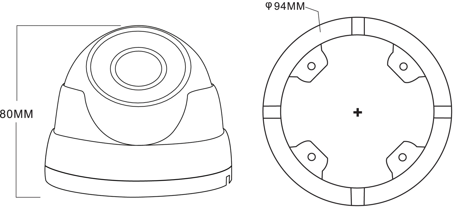 Telecamera CCTV Dome IR da 5 MP IP66, DGC5204AF
