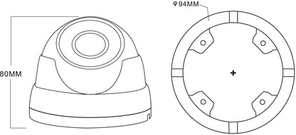 Telecamera CCTV Dome IR da 5 MP IP66, DGC5204AF