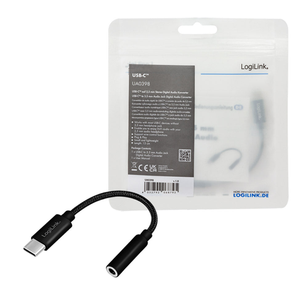 Cavo Adattatore Convertitore Audio da USB-C Maschio a 3,5 mm Femmina 13 cm