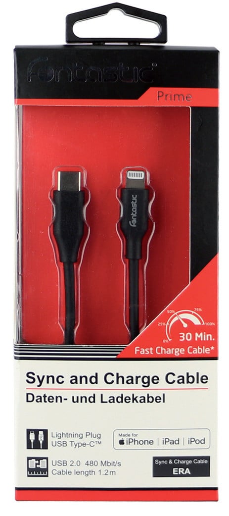 Cavo Dati Era USB-C a Lightning 1.2m Nero
