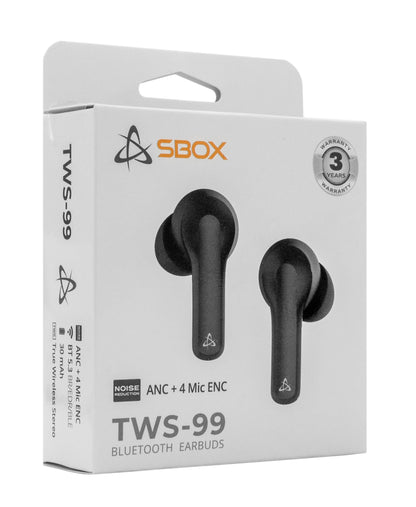 Auricolari Wireless BT v5.3 Cancellazione del Rumore con Custodia di Ricarica 2 in 1 Nero