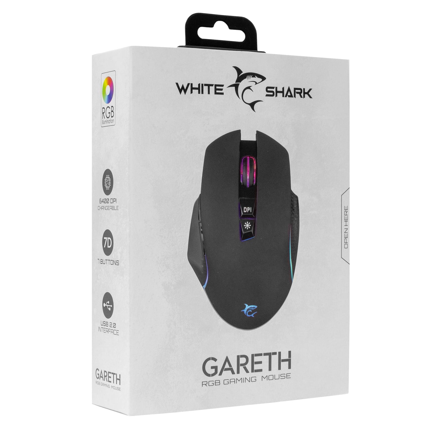 Mouse Ottico USB Gaming 6400 Dpi Retroilluminazione LED RGB Nero, GARETH