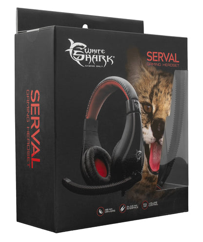 Cuffie Gaming con Microfono Serval Nero Rosso SERVAL