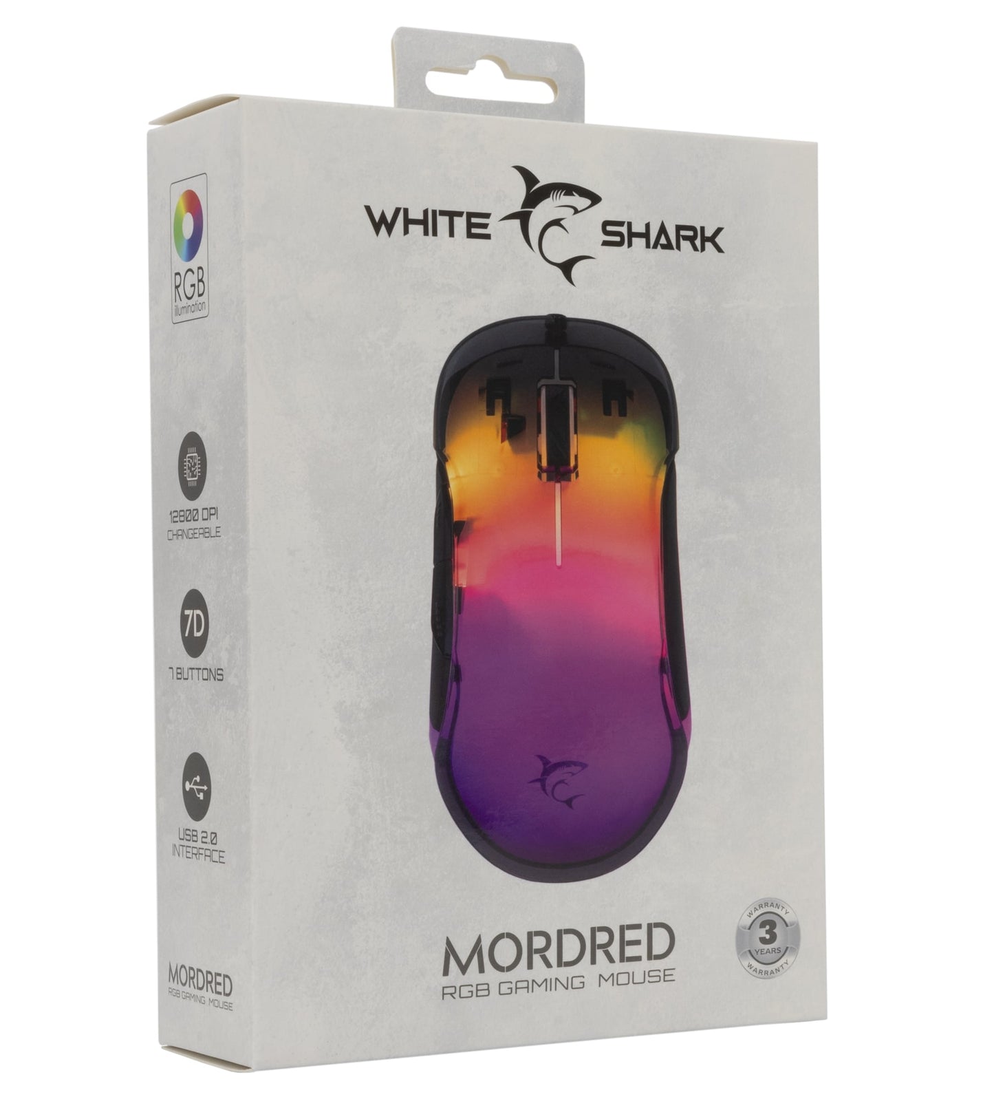 Mouse Ottico USB Gaming 12800 Dpi 7 Tasti Retroilluminazione LED RGB Nero, MORDRED