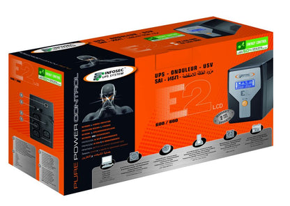 Gruppo di Continuità UPS E2 600VA LCD Line Interactive Onda Sinusoidale