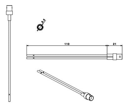 Lampada LED Rosso 230V per Interruttori con Terminali a Filo