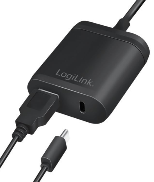 Caricatore USB con porta USB tipo A e USB-C cavo 1,5m 12W