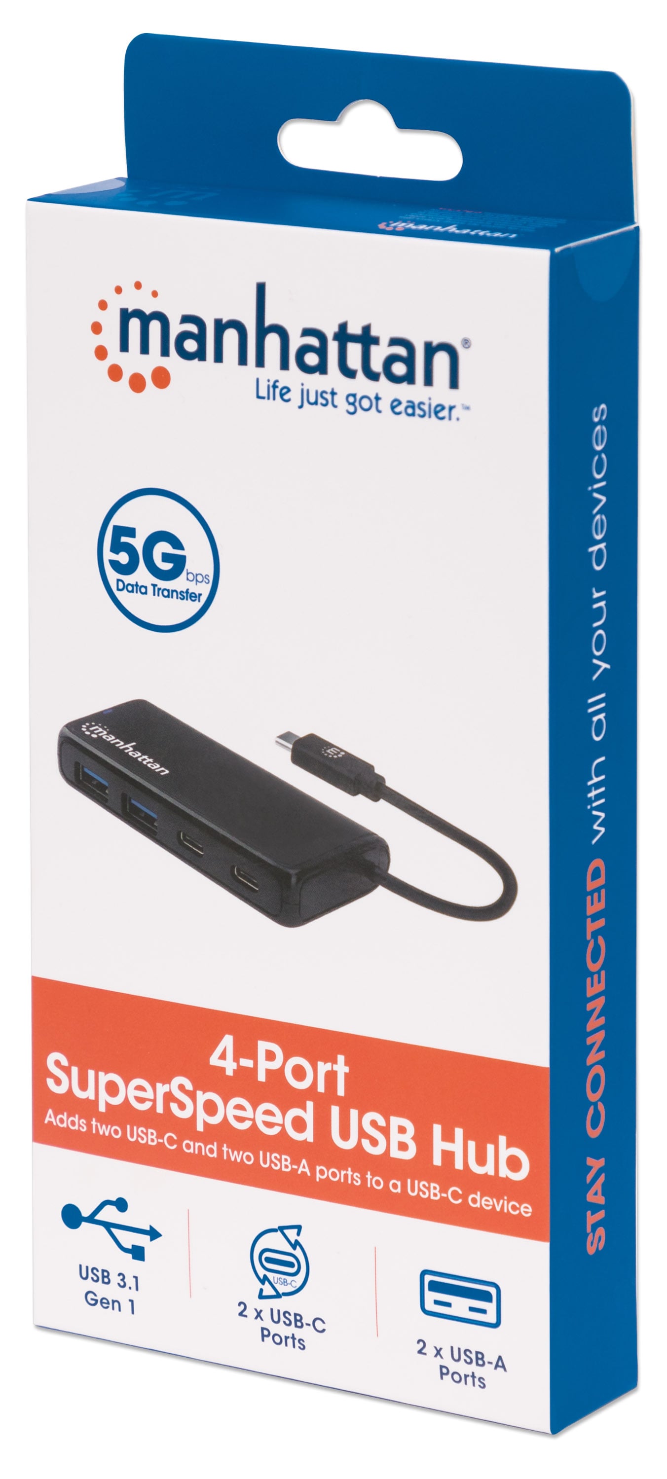 Hub USB-C 3.2 Gen 1 a 4 porte