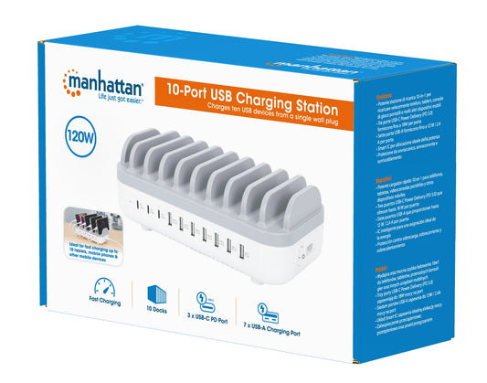Docking Station Stazione di Ricarica 10 Porte USB 120W
