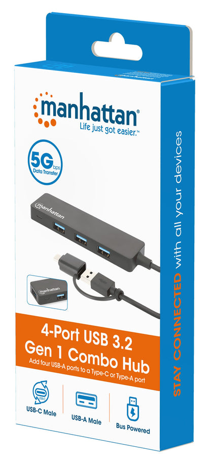 Hub USB 3.2 Gen1 4 Porte Combo USB-A e USB-C