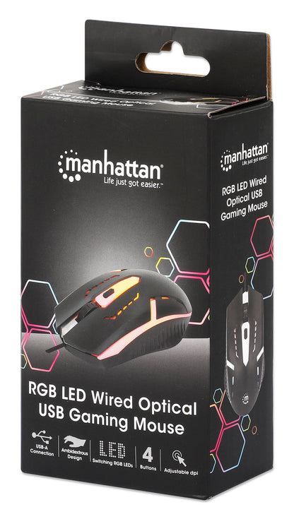 Mouse Ottico USB Gaming 1500 Dpi Retroilluminazione LED RGB