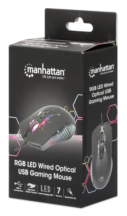 Mouse Ottico USB Gaming 7200 Dpi Retroilluminazione LED RGB