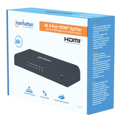 Splitter HDMI1.4 4K UHD 3D a 4 porte