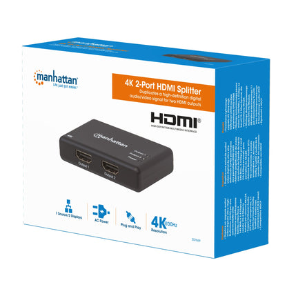 Splitter HDMI 4K UHD 3D con LED 2 vie