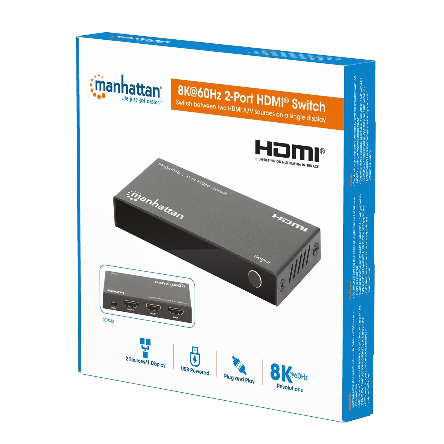 Switch HDMI 8K@60Hz 2 porte