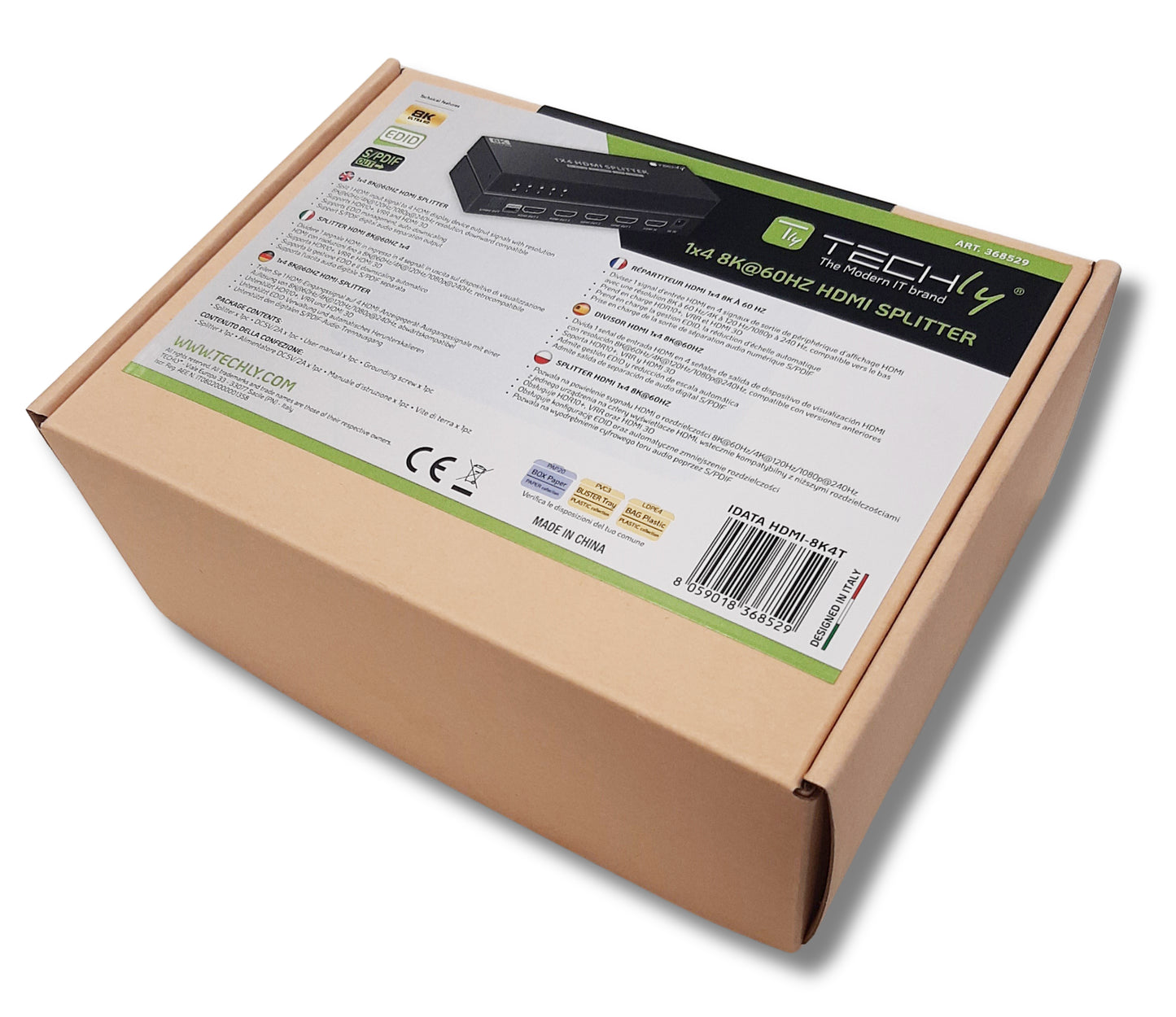 Splitter HDMI 8K UHD 3D 60Hz 4 vie CEC SPDIF Ottico