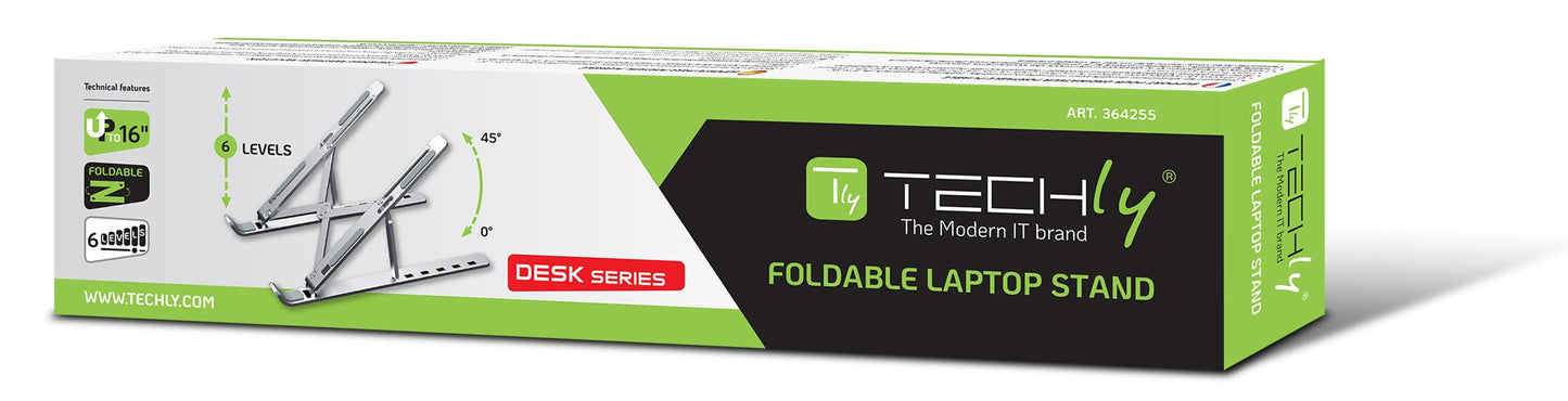 Supporto Pieghevole in Alluminio per Notebook Tablet e Smartphone da 10'' a 16''