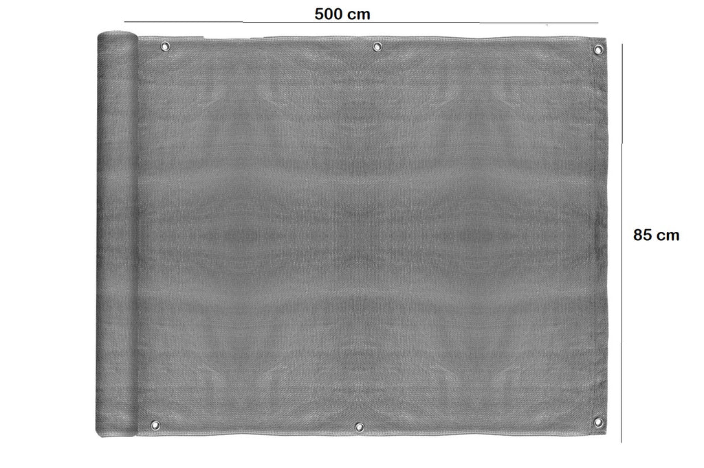 Telo copertura ringhiera balcone grigio scuro 85x500cm frangivista polietilene