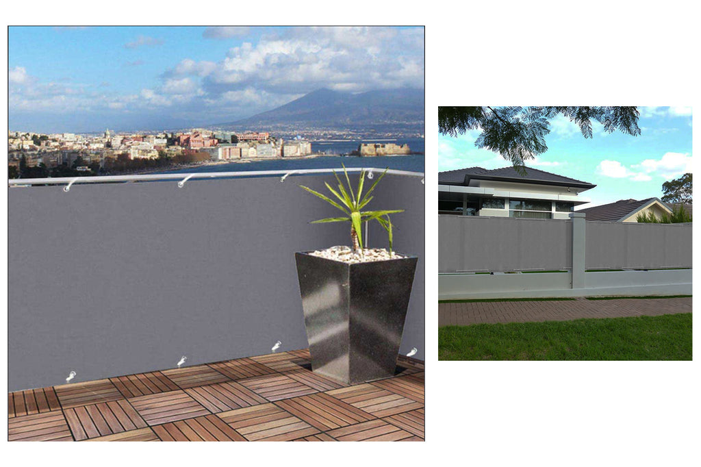 Telo copertura ringhiera balcone grigio scuro 85x500cm frangivista polietilene